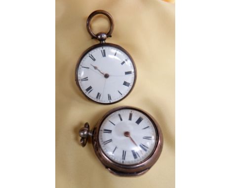 TWO EARLY 19TH CENTURY SILVER POCKET WATCHES, comprising William Walding (London) open faced key wind pair cased watch, verge