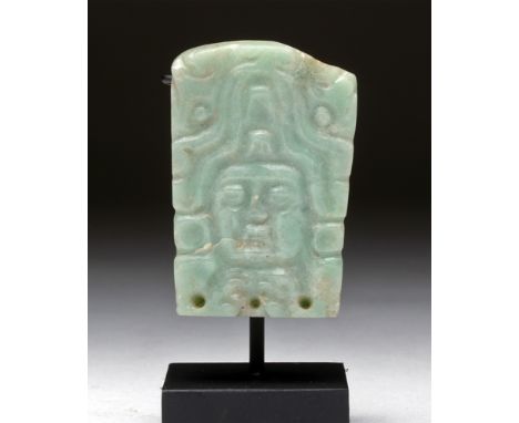 Pre-Columbian, Mexico or Guatemala, Mayan, ca. 6th to 9th century CE.  The Maya had a preference for brilliant apple-green ja