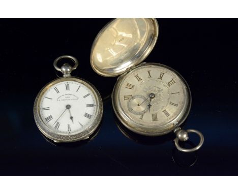 A mixed lot comprising a mid 19th Century silver cased, full hunter pocket watch, A. Lanford, Colchester, with gilt lever mov