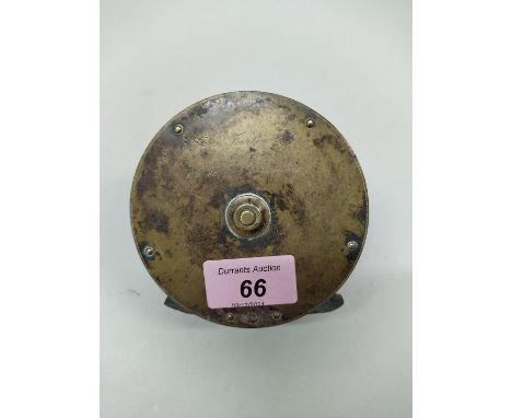 A vintage brass salmon reel by Chas. Farlow &amp; Co., London (as found)