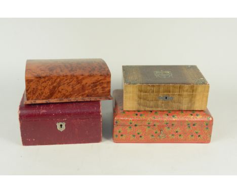 Four vintage jewellery boxes, various designs