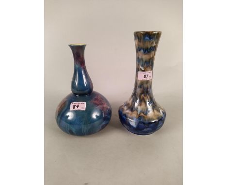 A Cobridge Anita Harris trial vase 2005, signed to base, 25cm tall plus a Royal Staffordshire lustre vase, 23cm tall