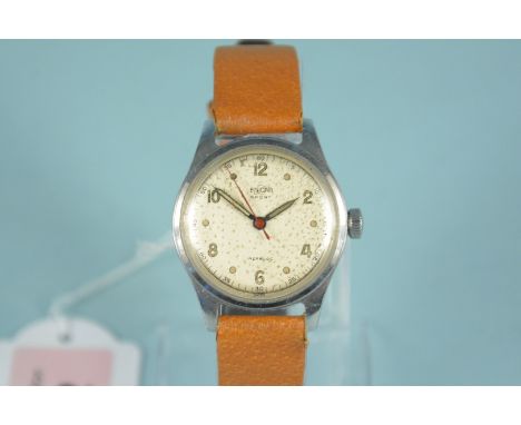 A mid 20th Century stainless steel wristwatch Enicar Watch Co. Sport with centre seconds.  The 17 jewel movement to a signed 