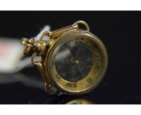 A 9ct gold compass fob