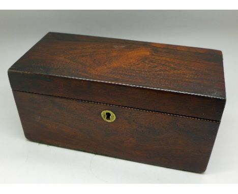 An early 19th Century rosewood tea caddy