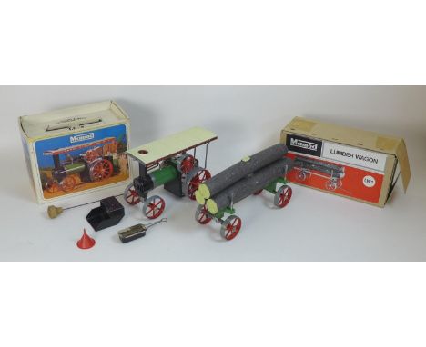 A Mamod Traction Engine, model T.E. 1A Reversing, together with a Mamod Lumber Wagon, model L.W. 1, both in original boxes. 