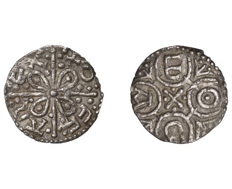 Kings of Mercia, Offa (757-96), Penny, Light coinage, Canterbury, Eoba, offa rex, saltire of lobes over long cross botonnée, 