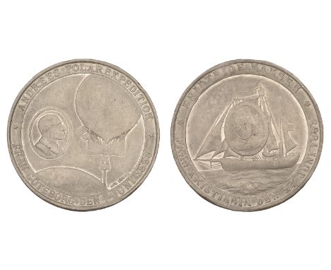 SWEDEN, Scandinavian Polar Expeditions, 1893 and 1896-7, a white metal medal by A. Högel, medallic portrait of Fridtjof Nanse