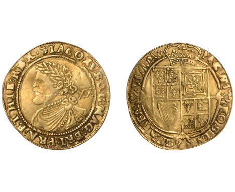 James I (1603-1625), Third coinage, Laurel, mm. thistle, third bust, 8.80g/7h (SCBI Schneider –; N 2113; S 2638A). Removed fr