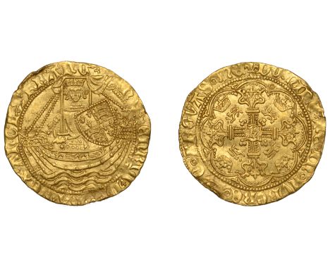 Henry VI (First reign, 1422-1461), Annulet issue, Half-Noble, London, mm. lis on rev. only, annulet by wrist and in first spa