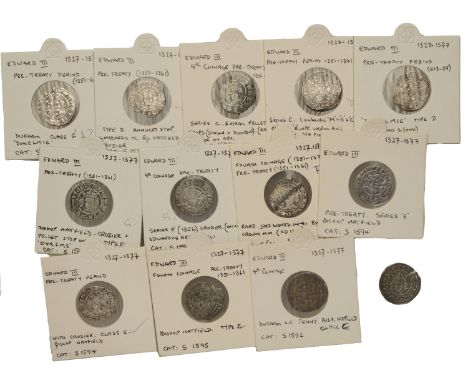 Edward III (1327-1377), Bp Hatfield, Fourth coinage, Penny, pre-Treaty series D, mm. cross 1 broken on obv. only, 0.93g/3h (A