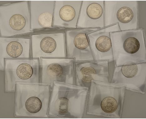 George V, Shillings (17), 1920, 1921 shallow portrait, 1922-5 inclusive, 1926 type 2, 1927 type 1, 1928-36 inclusive (S 4023,