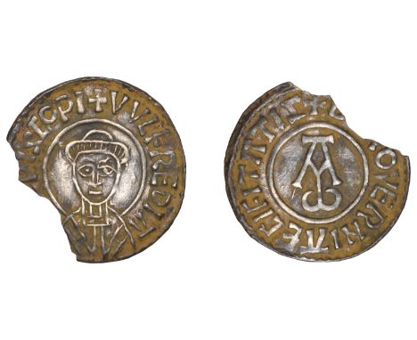 Archbishops of Canterbury, Wulfred (805-32), Penny, Gp I(ii), Canterbury, vvlfredi a[–]piscopi around facing tonsured bust, r