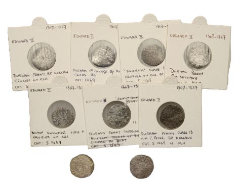 Edward II (1307-1327), Bp Kellawe, Pennies (2), both with crozier cross-end on rev., class 11a, 1.36g/3h, class 11b, 1.32g/6h