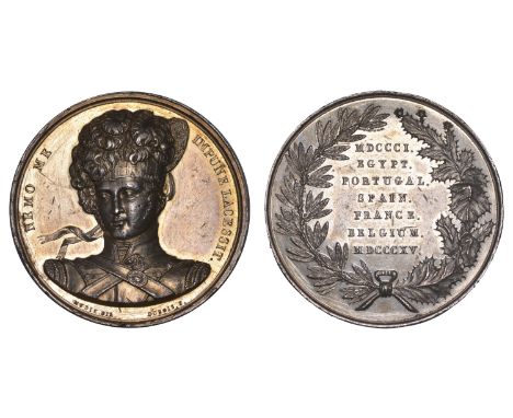 Victory Honours of Scottish Regiments, 1815, a silver medal by E. Dubois for Mudie, uniformed bust of soldier in Highland dre