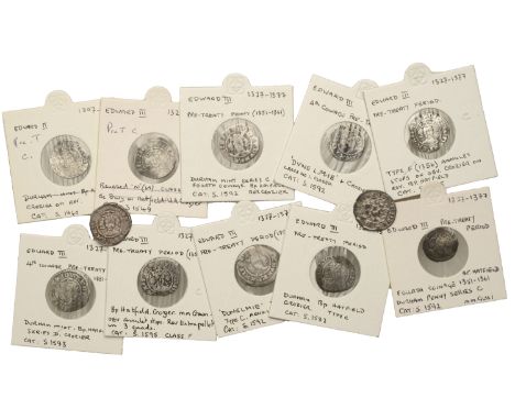 Edward III (1327-1377), Bp Hatfield, Fourth coinage, Pennies (2), pre-Treaty series C, mm. cross 1 on obv. only, 1.09g/8h, 0.