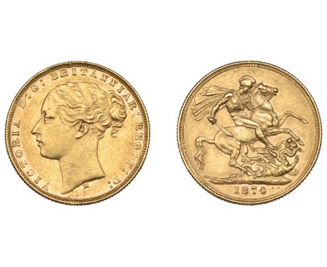 Australia, Victoria, Sovereign, 1874m, St George rev. (M 96; S 3857). Some contact marks, otherwise very fine £300-£400