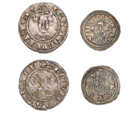 Germany, TRIER, Baldwin von Luxemburg (1307-54), Pfennig, Trier, facing bust wearing mitre, holding gospel and crozier, rev. 