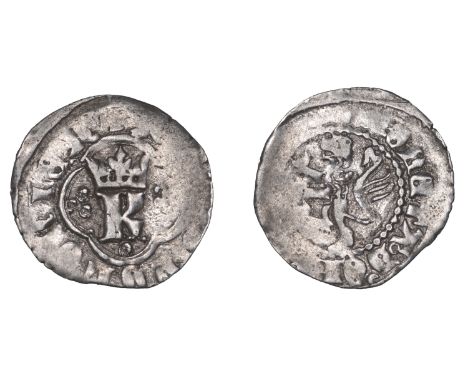 Poland, Kasimir the Great (1333-70), Kwartnik, Lvov, r[--]s polonie k, crowned K within quatrefoil, rev. moneta d’oi [-----],