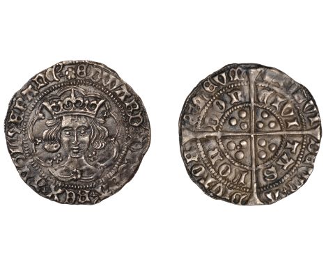 Edward IV (First reign, 1461-1470), Light coinage, Groat, London, class Vc, mm. rose, quatrefoils by neck, rose on breast, fl