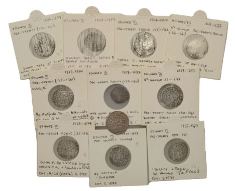 Edward III (1327-1377), Bp Hatfield, Fourth coinage, Penny, pre-Treaty series D, mm. cross 1 broken on obv. only, 1.23g/9h (A
