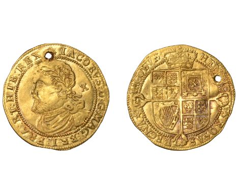 James I (1603-1625), Third coinage, Half-Laurel, mm. spur rowel [1619-20], iacobvs: d: g: mag: bri: fra: et hib: rex, large d