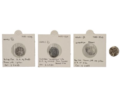 Henry VII (1485-1509), Bp Fox, Penny, Sovereign issue, no mm., throne with single pillar, rd at sides of shield, mitre above,