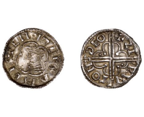 Cnut (1016-1035), Penny, Quatrefoil type, Thetford, Sprunt, sprvnt on deo, Thetford C dies, additional pellet in first and fo