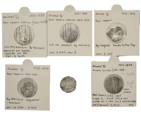 Edward III (1327-1377), Bp Hatfield, Fourth coinage, Penny, Post-Treaty period, annulet on breast, 1.07g/9h (Allen 150ff; N 1