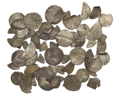 Henry VIII, Second coinage, Pennies (2), both Durham, Bp Wolsey, mm. crescent on obv., trefoil on rev., tw by shield, 0.53g/7