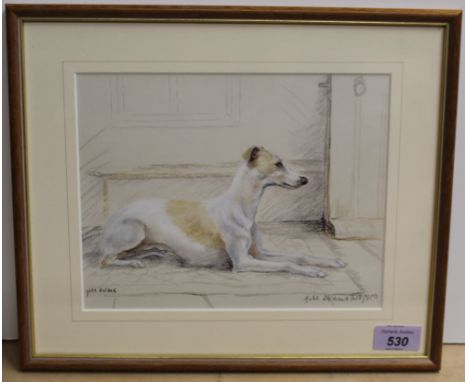 A framed Gill Evans limited edition print 'Whippets', 108/850
