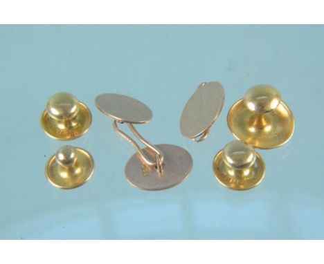9ct gold cufflinks (one as found), a 9ct gold stud and three 18ct gold studs, total weight approx 8g