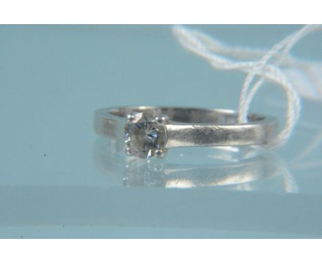 A platinum diamond solitaire ring, size K, weight approx 3.5g