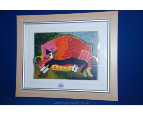 A Print of a Cat by Rosina Wachtmeister.