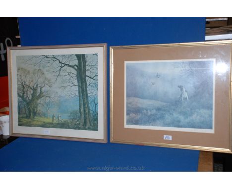  A framed Hunting Print by R.W Dickens 'Homeward Path' and a limited edition print by Jonathan Sainsbury of a Gaming Spaniel.