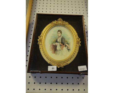 Oval porcelain 'Portrait of Lady' 19th century