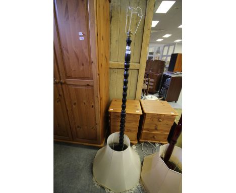 Wooden standard lamp