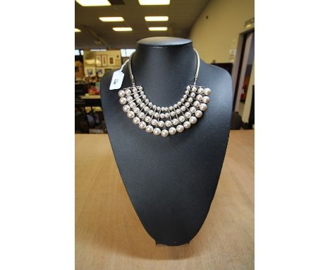 Cleopatra style simulated pearl necklace