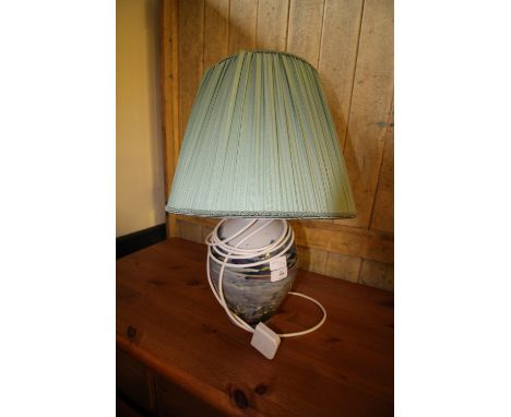 Highland Stoneware electric lamp with shade