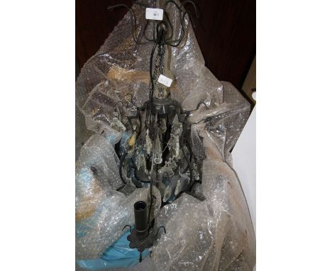 Metal and glass chandelier/electrolier
