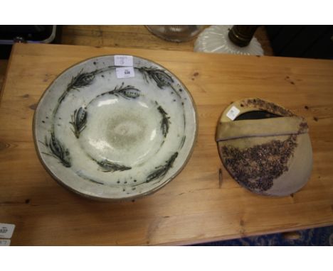 Studio pottery bowl and wall planter