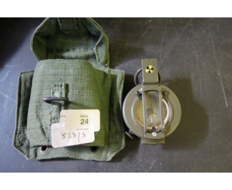 Military compass in canvas pouch