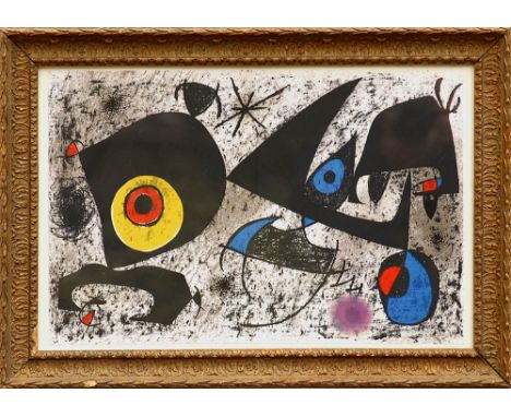 JOAN MIRO, 'Hommage to Joan Miro', lithograph in colours, 1972, 33cm x 50cm, framed and glazed.