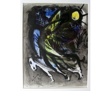 MARC CHAGALL, 'The Angel', original lithograph, 1960, 32.5cm x 24.5cm, framed and glazed.