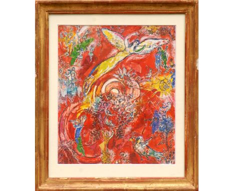 MARC CHAGALL, 'The Triumph of Music II', offset lithograph, 1971, printed by Mourlot, 29cm x 20cm, framed and glazed.