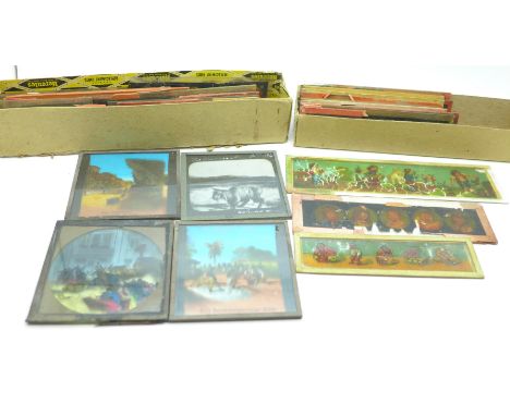 Magic lantern slides, various subjects and formats 
