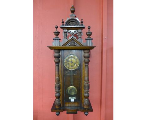 A 19th Century walnut Vienna wall clock