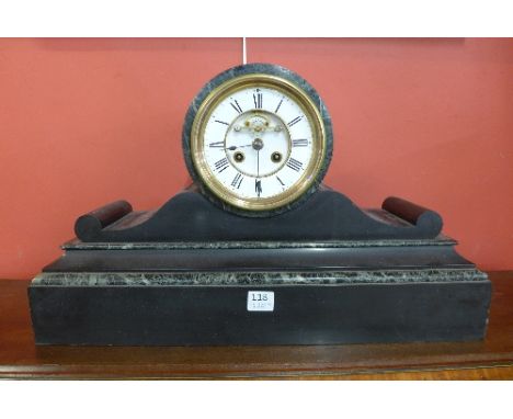 A 19th Century French Belge noir mantel clock