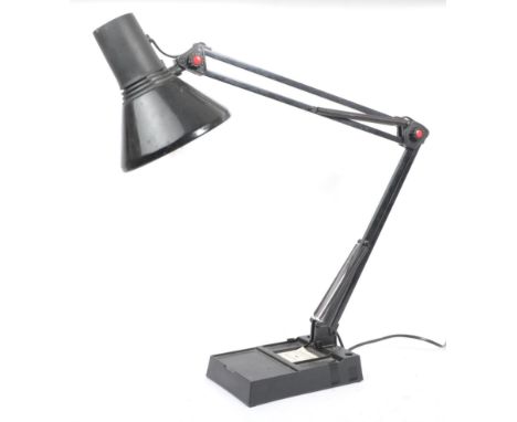 A retro 1980's plastic and metal table swing arm desk lamp / light by 'Micromark' Lighting. An anglepoise style desk light&nb