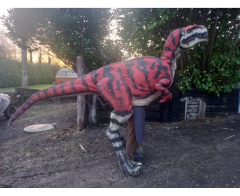 Dinosaur Interest - a lifesize 1/1 scale 10ft long (approx) wearable Dinosaur Velociraptor puppet / costume. Custom made of f